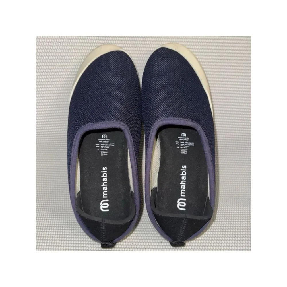 Mahabis Summer Slippers House Shoes Removeable Soles Navy Blue Mens Size 41 (8)